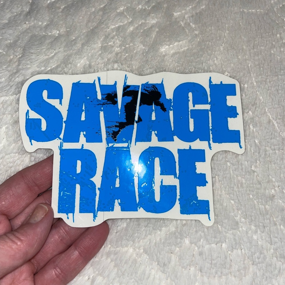NEW SAVAGE RACE WINDOW DECAL / STICKER.  MUST BE BUNDLED